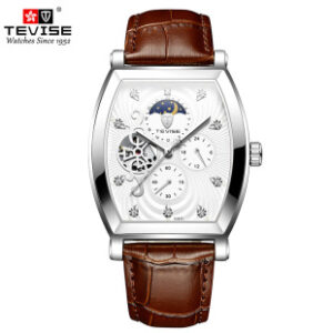 Product Image for 3476 瑞士TEVISE酒桶男表陀飞轮轻奢款名表全自动机械手表方形多功能